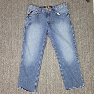ARIAT REBAR Jeans Mens 38x30 M3 Loose Straight  Denim Medium Wash Western Work